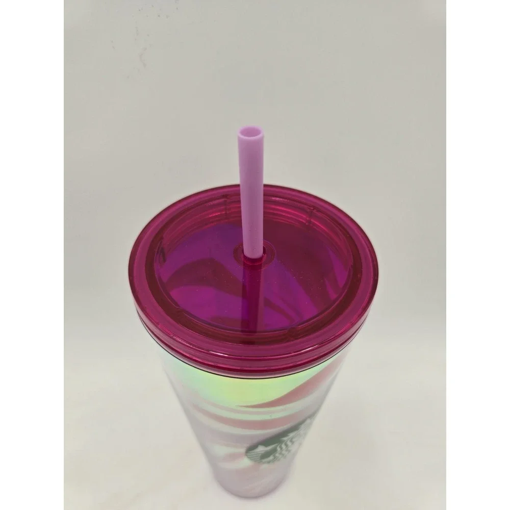 NEW Starbucks tumbler red gold  swirl Holiday Siren logo‎ Venti Cold Cup